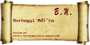Borhegyi Míra névjegykártya